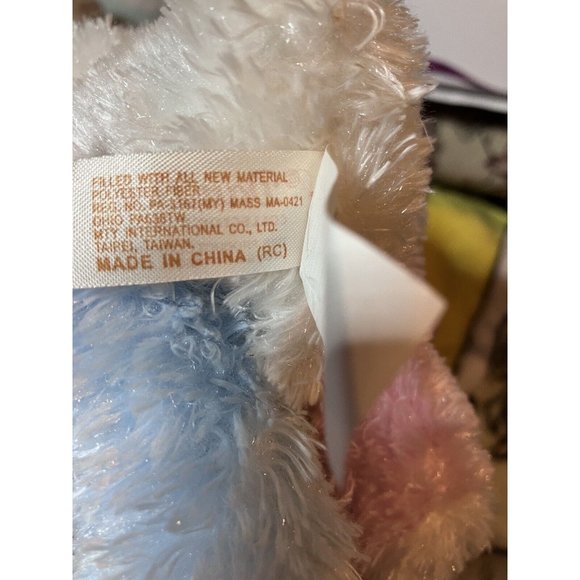 Dan Dee Collector's Choice Bunny Rabbit Plush BABY SMALL 7" pastel color block - Picture 8 of 9
